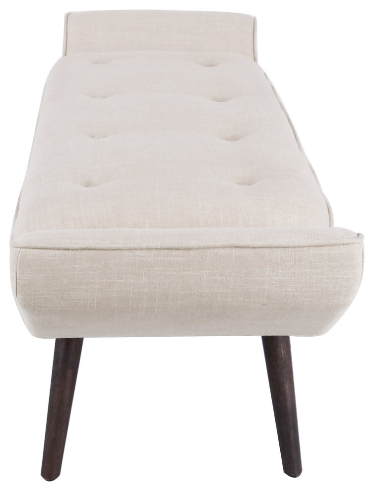 Newcastle Fabric Tufted Bench, Flax