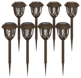 Flash Furniture Tulip Solar Powered Plastic LED Garden & Pathway Lights in Brown