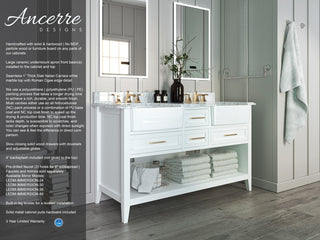 Hayley Bathroom Vanity Set, White, 60"