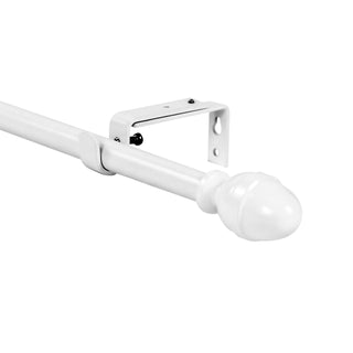 Adjustable Acorn Drapery 5/8" Rod, 28"-48", Glossy White