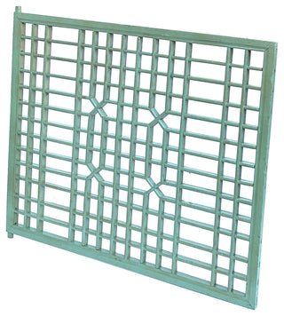 Vintage Rustic Pastel Light Green Grid Geometric Wood Wall Panel