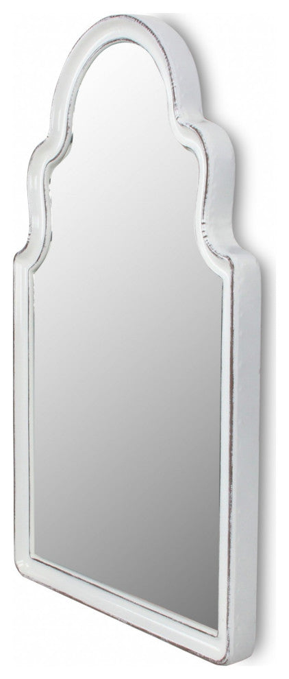 Vintage Curved White Wall Mirror