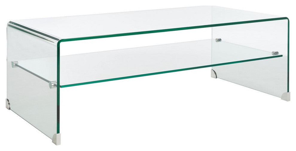 Safavieh Brioni Temp Glass Coffee Table, Clear