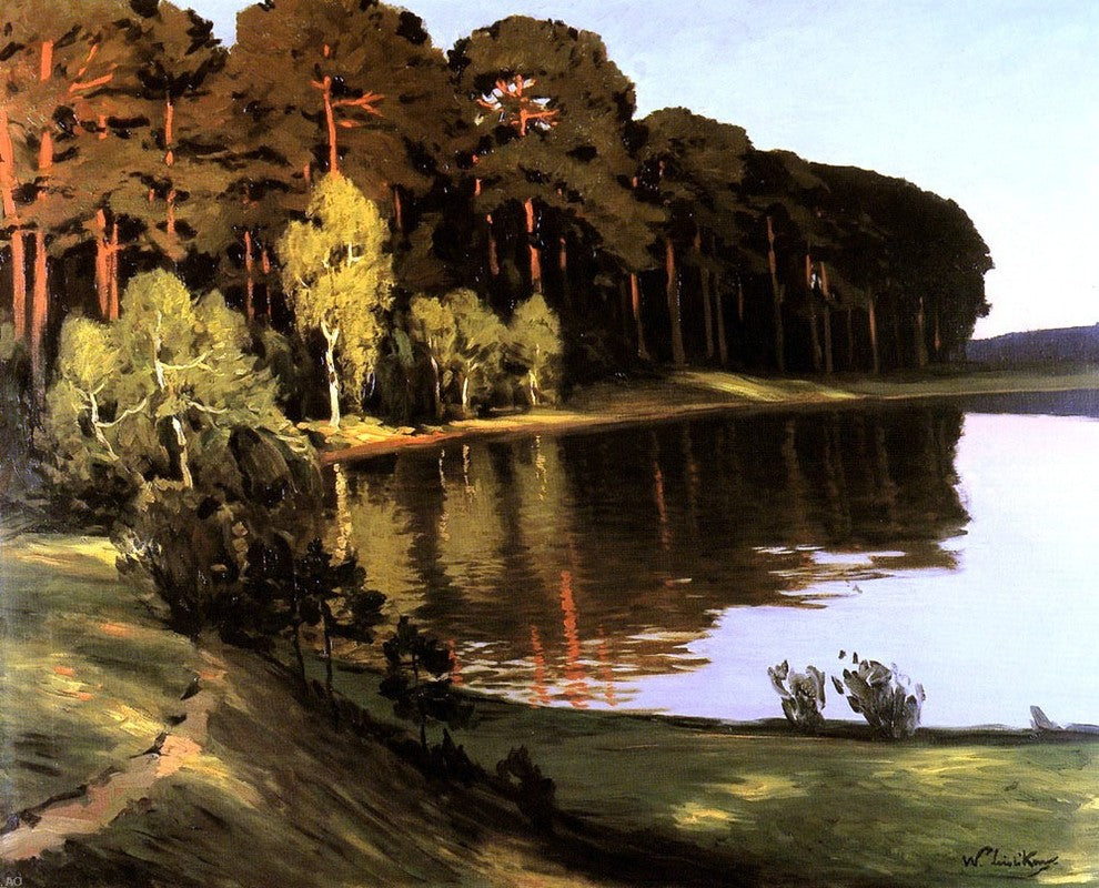 Walter Leistikow Riverscene With Forest beyond Wall Decal