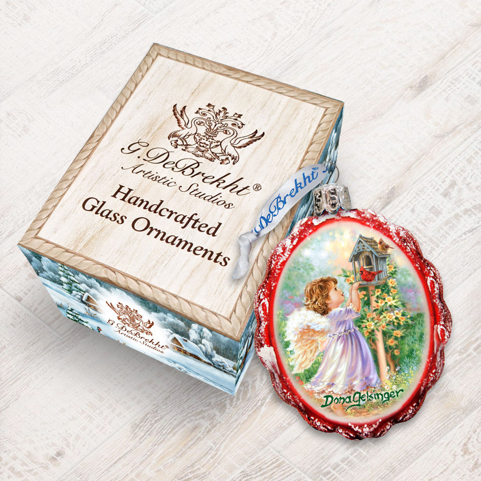 Angels Are Near Mercury Glass Ornament