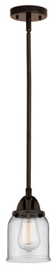 Small Bell Mini Pendant, Oil Rubbed Bronze, Clear, Clear