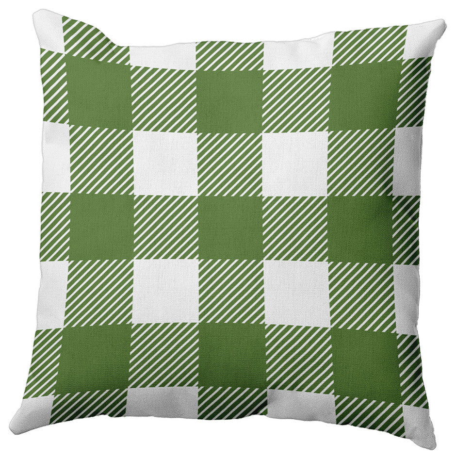 Buffalo Plaid Accent Pillow, Scallion, 18"x18"