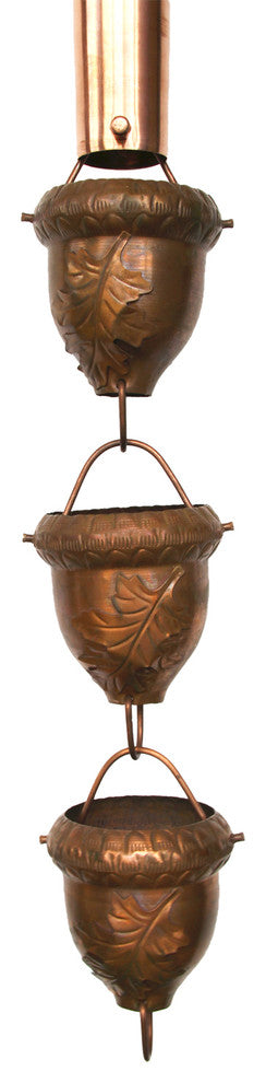 Autumn Oak Rain Chain With Installation Kit, 13 Foot