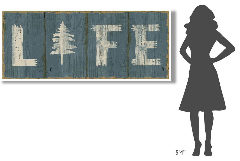 "Lake Lodge VI Blue" Digital Paper Print by Sue Schlabach, 77"x32"