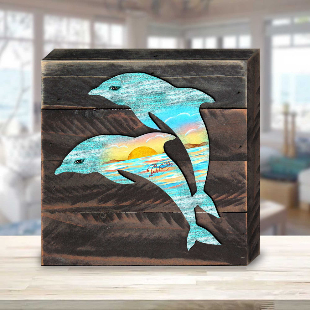 Dolphins Wooden Decor