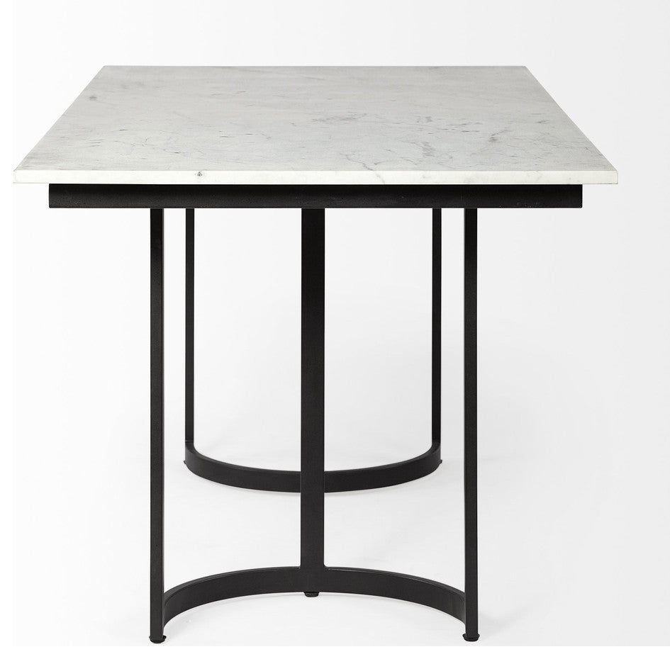 Modern Marble and Metal Dining Table
