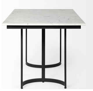 Modern Marble and Metal Dining Table