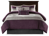 Madison Park Palmer Vera Microsuede 7-Piece Comforter Set, Purple