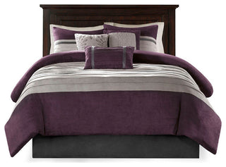 Madison Park Palmer Vera Microsuede 7-Piece Comforter Set, Purple