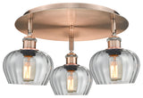 Innovations Fenton 3 18.25" Flush Mount Antique Copper