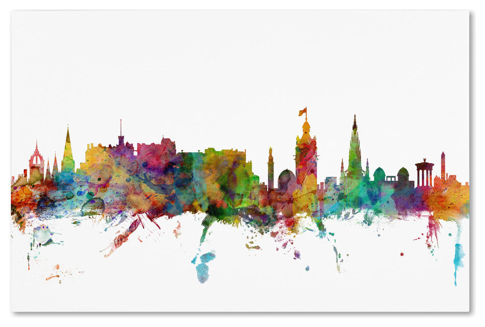 'Edinburgh Scotland Skyline II' Canvas Art by Michael Tompsett