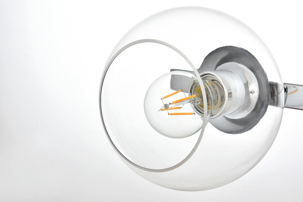 2 Light Chrome And Clear Bath Sconce