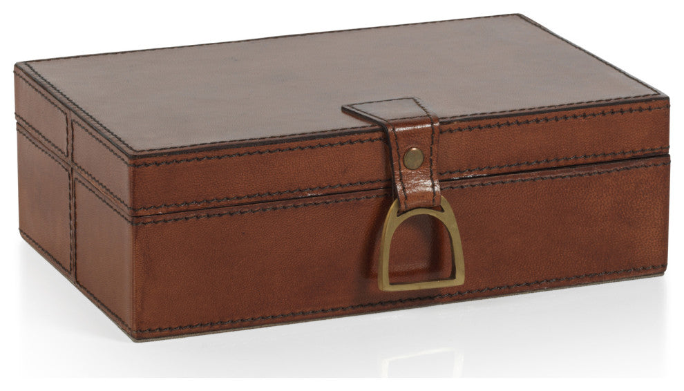 Chadwell Rectangular Leather Decorative Box, Large