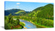 Green Mountains and River, Landscape Canvas Art Print, 32"x16"