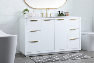 Bethany Single Bathroom Vanity, White, 54"