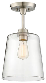 1-Light Semi-Flush Mount, Brushed Nickel