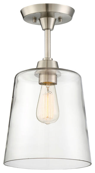 1-Light Semi-Flush Mount, Brushed Nickel