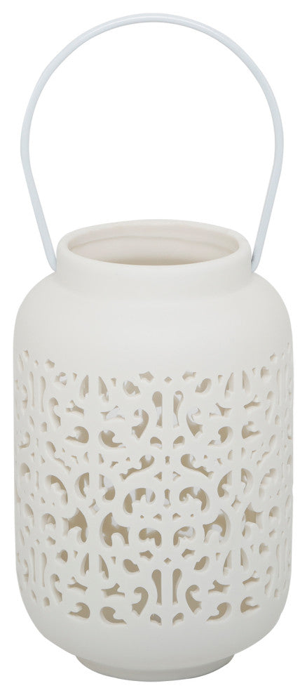 7.5In Led Celtic Knot Ceramic Lantern