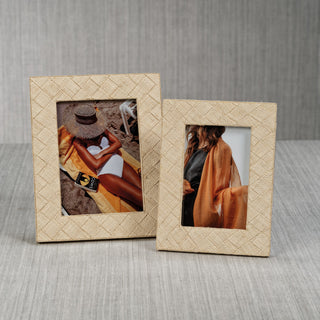 Lazarev Woven Raffia Photo Frame, 4" x 6"