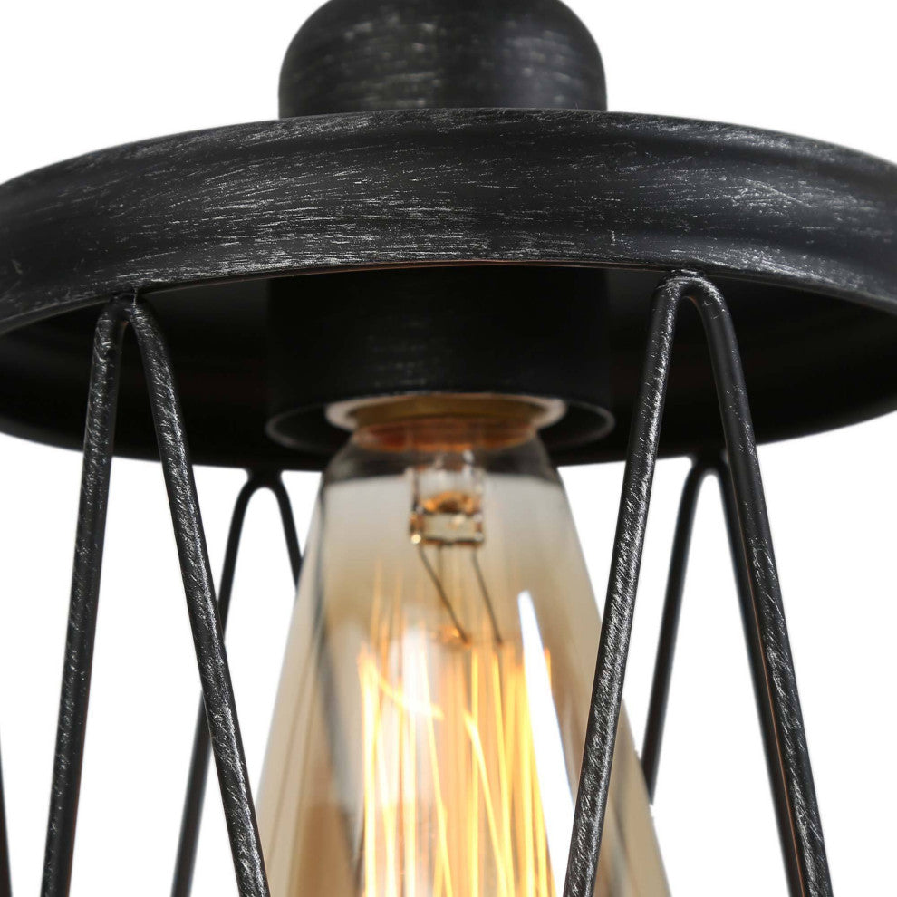 LNC Modern 1-Light Brushed Black Pendant, Kitchen Island Light