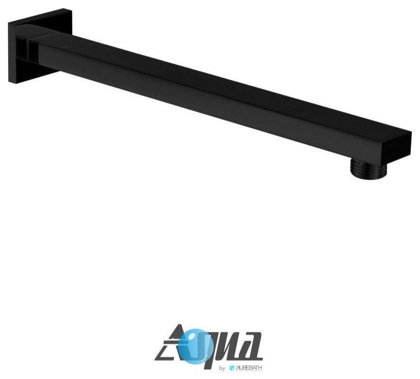 Aqua Piazza Matte Black Shower Set With 12" Rain Shower, Handheld and Tub Filler