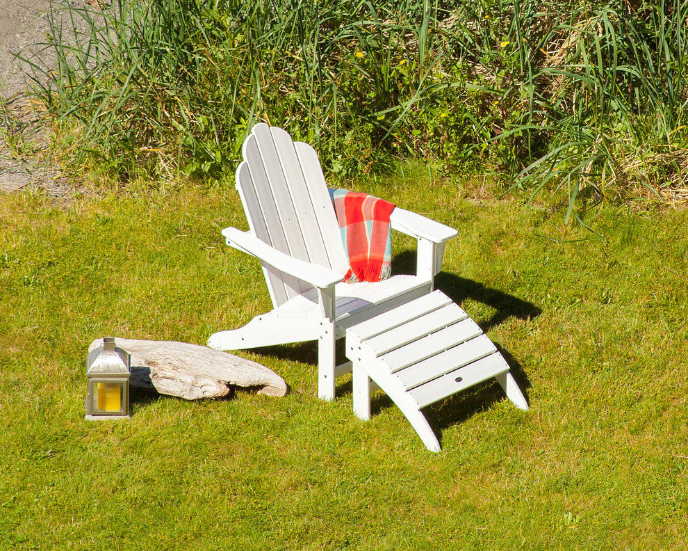 Polywood Long Island Adirondack 2-Piece Set, Tangerine