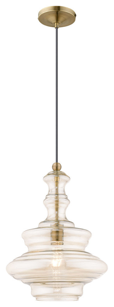 Livex Lighting Antique Brass 1-Light Mini Pendant