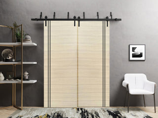 Barn Bypass Doors 84 x 80 | Planum 0016 Natural Veneer with  | Sturdy 8ft