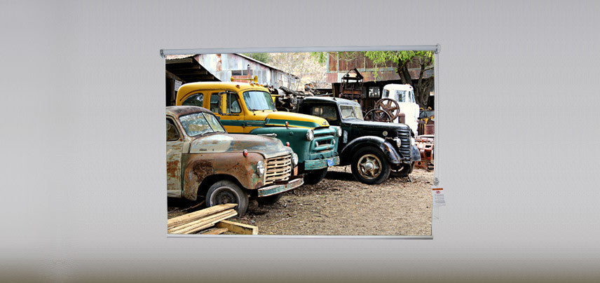 "Old Trucks" Artwork, 3' Shade, Partial Sheer, Right