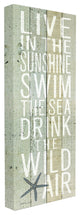 Live In the Sunshine Starfish Planked Look Stretched Canvas Wall Art, 10"x24"