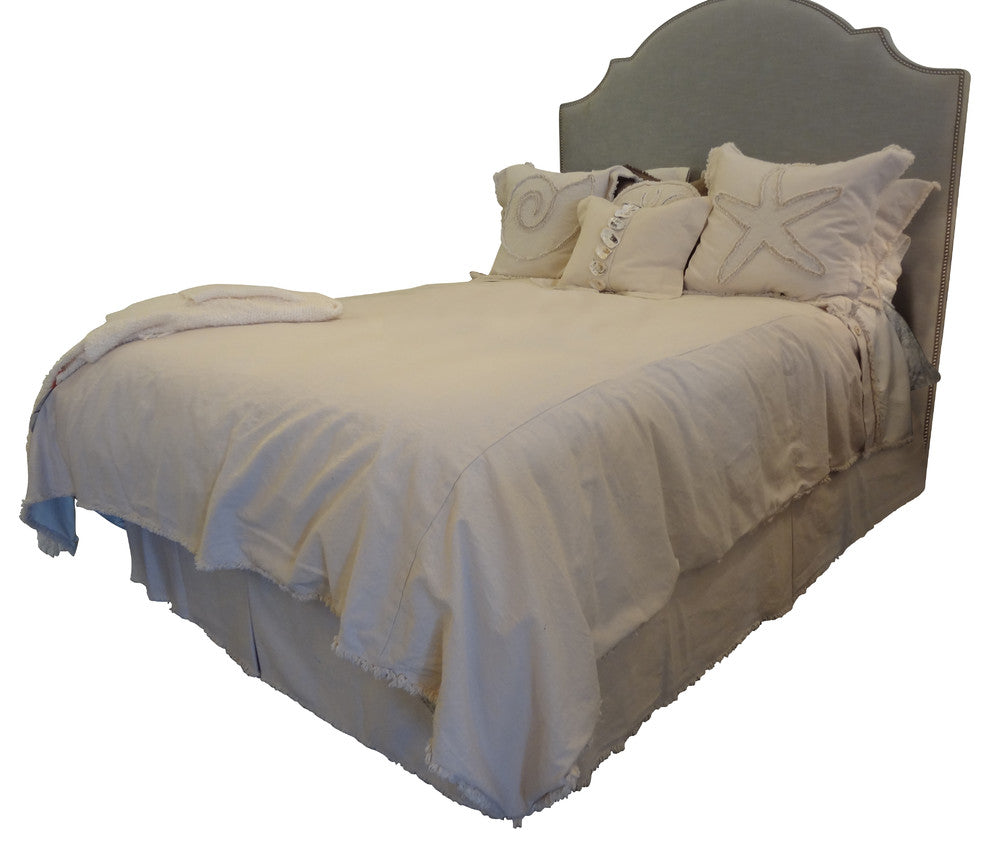 Natural Cotton Canvas Duvet Cover, Ivory, King