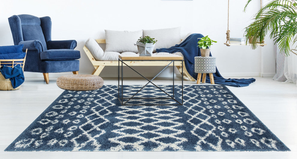 Noori Rug Shag Roy Blue/Ivory Rug