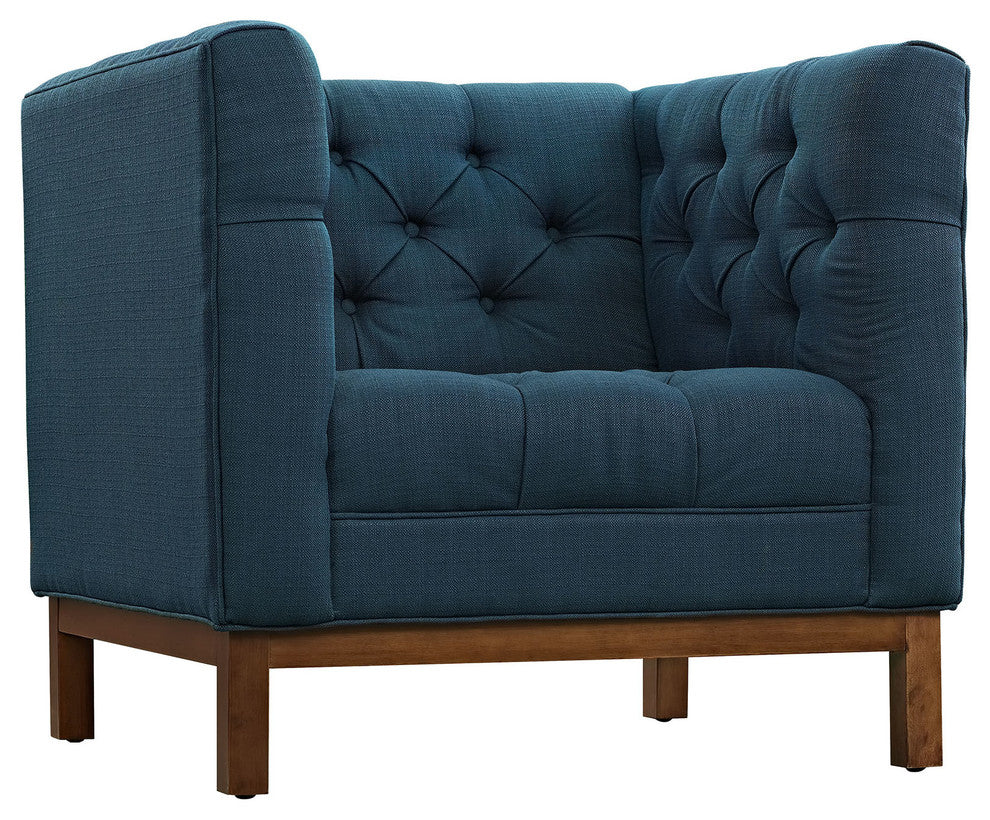 Modern Azure Panache Living Room Set Upholstered Fabric, 3-Piece Set