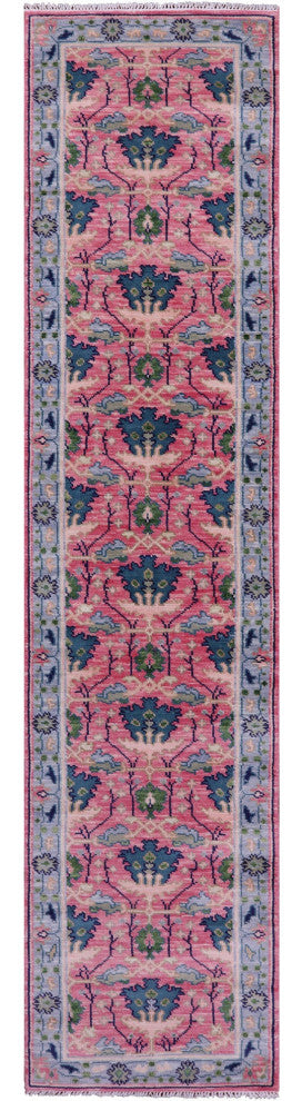 Handmade Turkish Oushak Wool Runner Rug 2' 7" X 12' 0" - Q15501