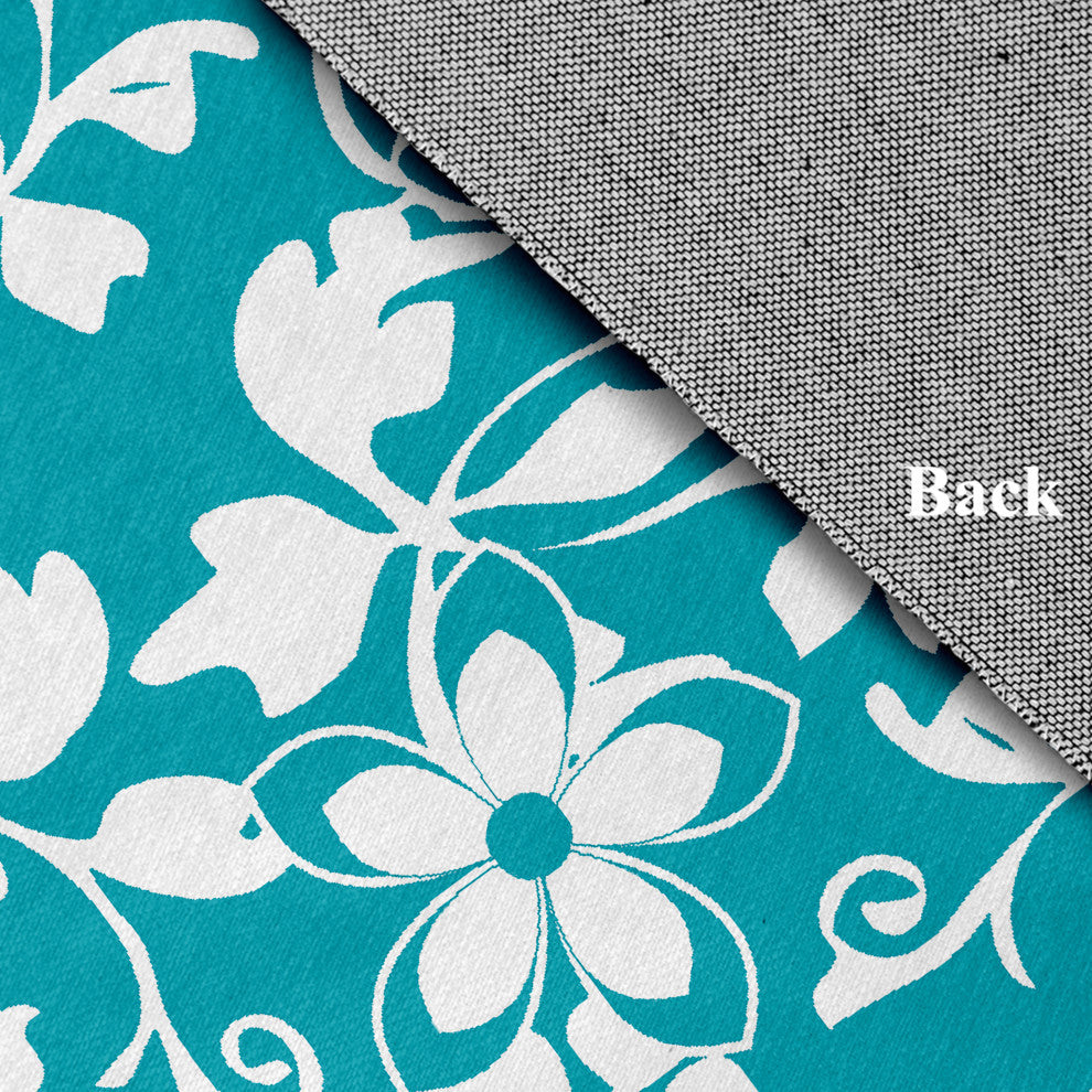 Evelyn Spring Chenille Rug, Turquoise, 4'x6'
