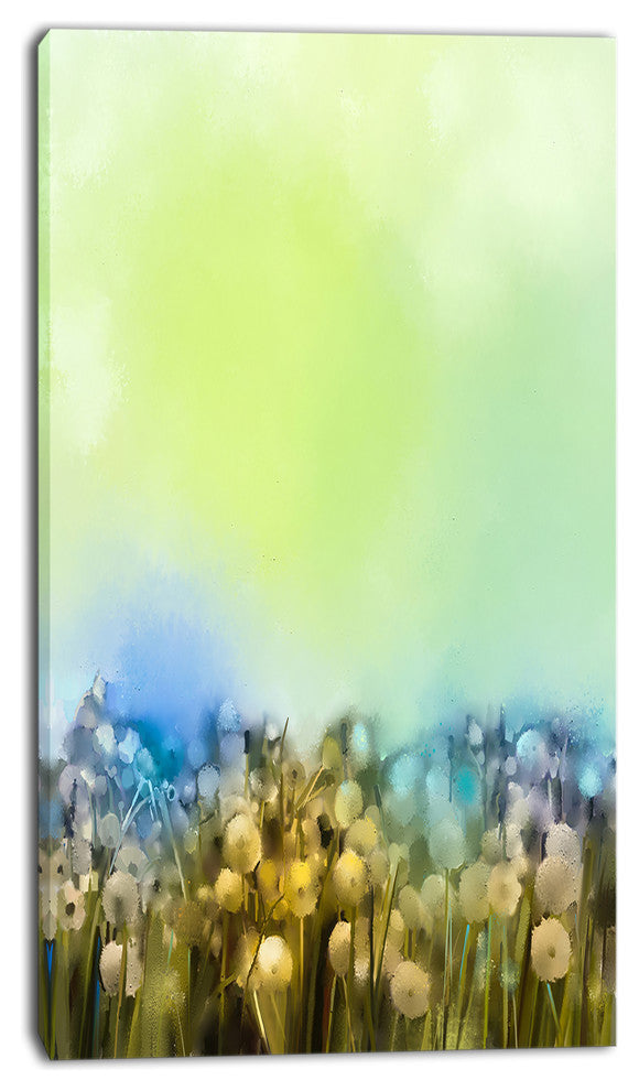 White Flowers Garden in Soft Color, Floral Canvas Art Print, 16"x32"