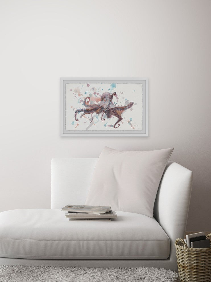 "Artistic Octopus" Framed Painting Print, 24"x16"