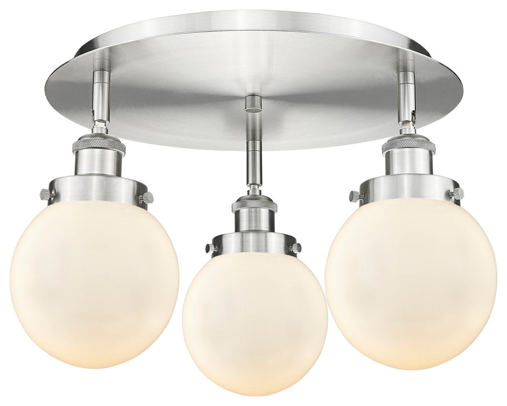 Innovations Lighting 916-3C-10-18 Beacon Flush Beacon 3 Light - Brushed Brass /
