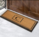 A1HC Hand-Crafted 24"x48" Rubber Coir Double-Single Monogrammed, C