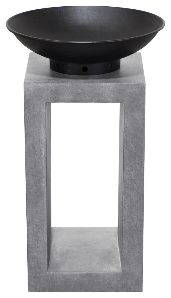 Astella Midas Fire Pedestal, Gray Cement
