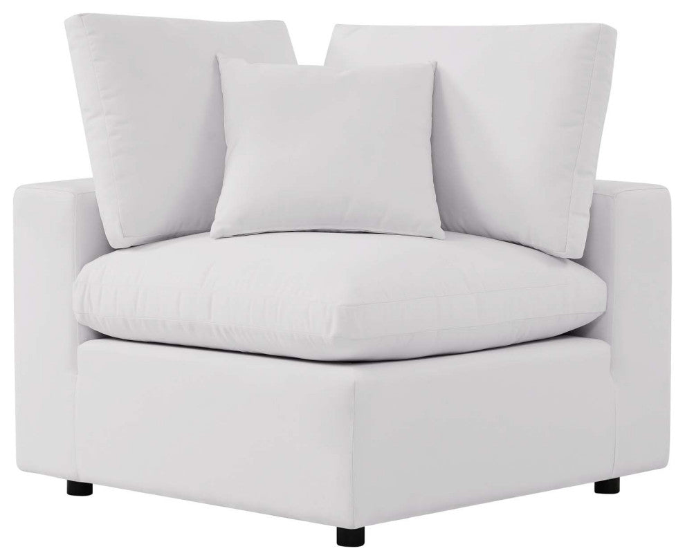Modular Lounge Sectional Deep Sofa Set, White, Modern, Outdoor Hospitality