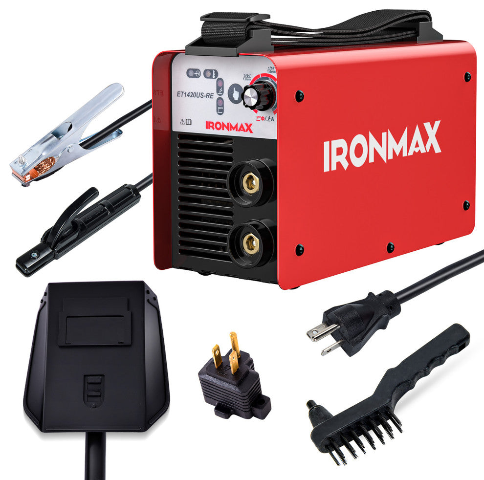 MMA Welder IGBT Portable Machine w/ Electrode Holder&Earth Clamp&Adapter