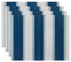 18"x14" Striate Stripe, Stripe Print Placemat, Teal, Set of 4