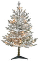 Nearly Natural 3ï¿½ Flocked Fraser Fir Christmas Tree with 200 Warm White Lights