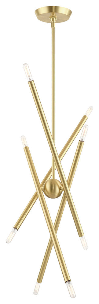 Livex Lighting Soho 8 Light Satin Brass Linear Chandelier